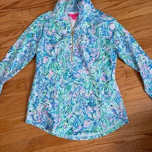 Lilly Pulitzer Sea Life Zip Hoodie - Pink, Blue & Green